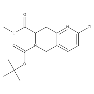 O6-tert-butyl O7-methyl 2-chloro-7,8-dihydro-5H-1,6-naphthyridine-6,7-dicarboxylate结构式