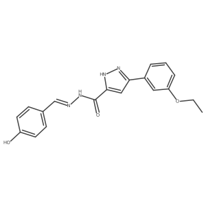 3-(3-Ethoxyphenyl)-N'-(4-hydroxybenzylidene)-1H-pyrazole-5-carbohydrazide结构式