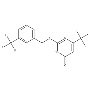 6-(tert-butyl)-2-{[3-(trifluoromethyl)benzyl]sulfanyl}-4(3H)-pyrimidinone结构式