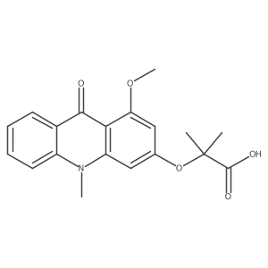 2-[(9,10-Dihydro-1-methoxy-10-methyl-9-oxo-3-acridinyl)oxy]-2-methylpropanoic acid Structure