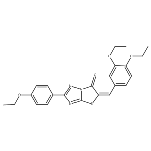 (5E)-5-(3,4-diethoxybenzylidene)-2-(4-ethoxyphenyl)[1,3]thiazolo[3,2-b][1,2,4]triazol-6(5H)-one Structure