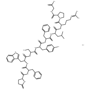 (D-Phe(sup 2)-D-Phe(sup 6))-LHRH hydrochloride hydrate (2:2:7)结构式
