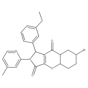 7-bromo-1-(3-methoxyphenyl)-2-(4-methylpyridin-2-yl)-4a,5,6,7,8,8a-hexahydro-1H-chromeno[2,3-c]pyrrole-3,9-dione Structure