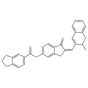 2-[(Z)-1-(2-methyl-2H-chromen-3-yl)methylidene]-3-oxo-1-benzofuran-6(3H)-yl 1,3-benzodioxole-5-carboxylate结构式