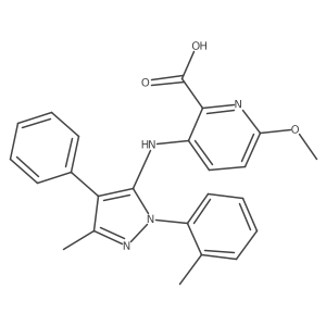 3-(3-Methyl-4-phenyl-1-o-tolyl-1h-pyrazol-5-ylamino)-6-methoxypyridine-2-carboxylic acid Structure