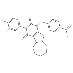 3-(3,4-dimethylphenyl)-1-(4-nitrobenzyl)-6,7,8,9-tetrahydro-1H-cyclohepta[4,5]thieno[2,3-d]pyrimidine-2,4(3H,5H)-dione Structure