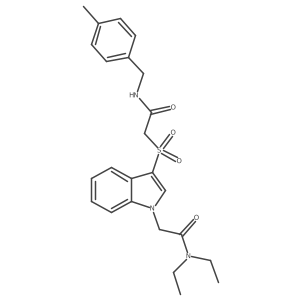 N,N-diethyl-2-(3-((2-((4-methylbenzyl)amino)-2-oxoethyl)sulfonyl)-1H-indol-1-yl)acetamide结构式