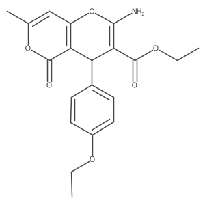 Ethyl 2-amino-4-(4-ethoxyphenyl)-7-methyl-5-oxo-4H,5H-pyrano[4,3-b]pyran-3-carboxylate结构式