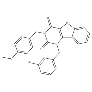 1-(3-fluorobenzyl)-3-(4-methoxybenzyl)benzofuro[3,2-d]pyrimidine-2,4(1H,3H)-dione结构式