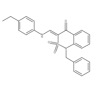 (3E)-1-benzyl-3-{[(4-ethylphenyl)amino]methylidene}-1H-2,1-benzothiazin-4(3H)-one 2,2-dioxide结构式