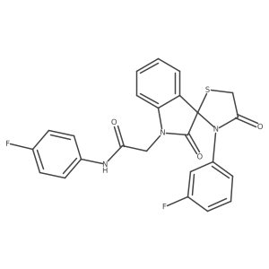 N-(4-fluorophenyl)-2-[3'-(3-fluorophenyl)-2,4'-dioxo-1,2-dihydrospiro[indole-3,2'-[1,3]thiazolidine]-1-yl]acetamide Structure