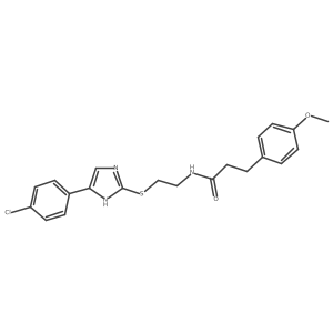 N-(2-((5-(4-chlorophenyl)-1H-imidazol-2-yl)thio)ethyl)-3-(4-methoxyphenyl)propanamide结构式