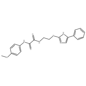 N1-(4-methoxyphenyl)-N2-(2-((4-phenyl-1H-imidazol-2-yl)thio)ethyl)oxalamide Structure