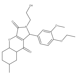1-(4-ethoxy-3-methoxyphenyl)-2-(2-hydroxyethyl)-7-methyl-4a,5,6,7,8,8a-hexahydro-1H-chromeno[2,3-c]pyrrole-3,9-dione Structure