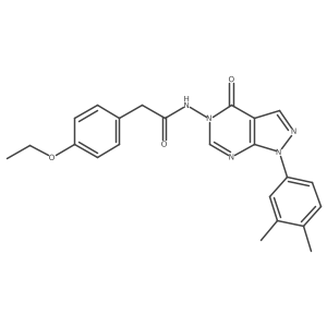 N-(1-(3,4-dimethylphenyl)-4-oxo-1H-pyrazolo[3,4-d]pyrimidin-5(4H)-yl)-2-(4-ethoxyphenyl)acetamide结构式