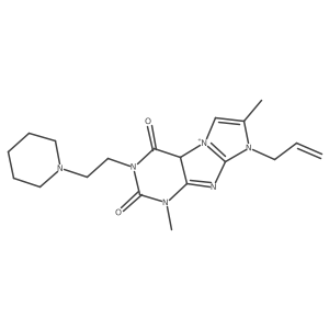 4,7-dimethyl-2-(2-piperidin-1-ylethyl)-6-prop-2-enyl-9aH-purino[7,8-a]imidazol-9-ium-1,3-dione Structure