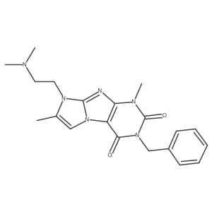 3-benzyl-8-(2-(dimethylamino)ethyl)-1,7-dimethyl-1H-imidazo[2,1-f]purine-2,4(3H,8H)-dione结构式