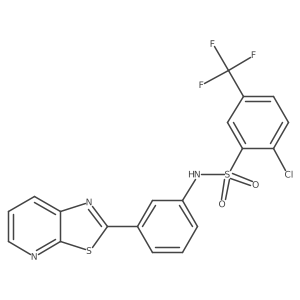 2-chloro-N-(3-(thiazolo[5,4-b]pyridin-2-yl)phenyl)-5-(trifluoromethyl)benzenesulfonamide结构式
