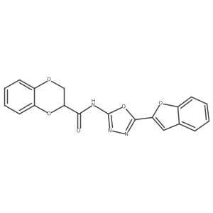 N-[5-(1-benzofuran-2-yl)-1,3,4-oxadiazol-2-yl]-2,3-dihydro-1,4-benzodioxine-2-carboxamide结构式