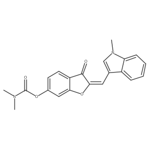 (2E)-2-[(1-methyl-1H-indol-3-yl)methylidene]-3-oxo-2,3-dihydro-1-benzofuran-6-yl dimethylcarbamate结构式