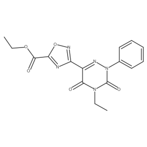 Ethyl 3-(4-ethyl-3,5-dioxo-2-phenyl-2,3,4,5-tetrahydro-1,2,4-triazin-6-yl)-1,2,4-oxadiazole-5-carboxylate结构式