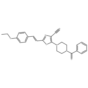 (E)-5-(4-benzoylpiperazin-1-yl)-2-(4-ethoxystyryl)oxazole-4-carbonitrile Structure