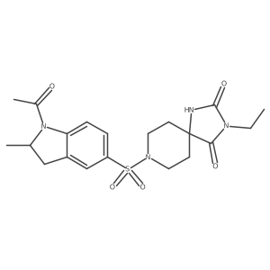 8-((1-Acetyl-2-methylindolin-5-yl)sulfonyl)-3-ethyl-1,3,8-triazaspiro[4.5]decane-2,4-dione结构式