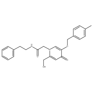 2-(2-(hydroxymethyl)-5-((4-methylbenzyl)oxy)-4-oxopyridin-1(4H)-yl)-N-phenethylacetamide结构式