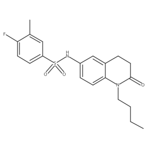 N-(1-butyl-2-oxo-1,2,3,4-tetrahydroquinolin-6-yl)-4-fluoro-3-methylbenzenesulfonamide结构式