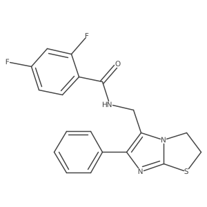 2,4-difluoro-N-({6-phenyl-2H,3H-imidazo[2,1-b][1,3]thiazol-5-yl}methyl)benzamide结构式