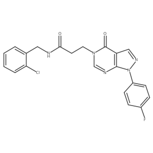 N-(2-chlorobenzyl)-3-(1-(4-fluorophenyl)-4-oxo-1H-pyrazolo[3,4-d]pyrimidin-5(4H)-yl)propanamide结构式