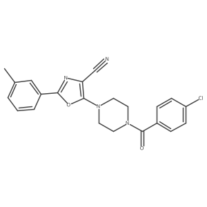 5-(4-(4-Chlorobenzoyl)piperazin-1-yl)-2-(m-tolyl)oxazole-4-carbonitrile Structure