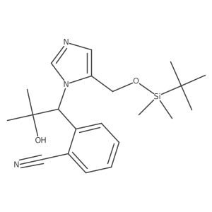 2-(1-(5-(((tert-butyldimethylsilyl)oxy)methyl)-1H-imidazol-1-yl)-2-hydroxy-2-methylpropyl)benzonitrile结构式