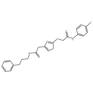 N-(4-chlorophenyl)-2-((4-(2-oxo-2-((3-phenylpropyl)amino)ethyl)thiazol-2-yl)thio)acetamide Structure