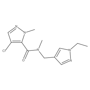 4-Chloro-N-[(1-ethyl-1H-pyrazol-4-yl)methyl]-N,1-dimethyl-1H-pyrazole-5-carboxamide Structure