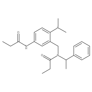 N-[[2-(Dimethylamino)-5-[(1-oxopropyl)amino]phenyl]methyl]-N-(1-phenylethyl)propanamide Structure
