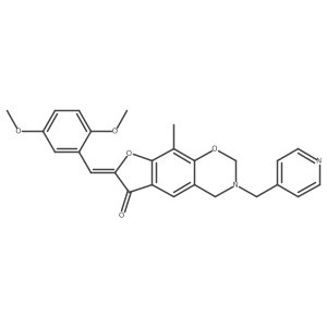 (7Z)-7-(2,5-dimethoxybenzylidene)-9-methyl-3-(pyridin-4-ylmethyl)-3,4-dihydro-2H-furo[3,2-g][1,3]benzoxazin-6(7H)-one Structure
