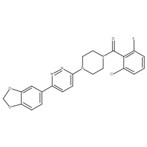 (4-(6-(Benzo[d][1,3]dioxol-5-yl)pyridazin-3-yl)piperazin-1-yl)(2-chloro-6-fluorophenyl)methanone结构式