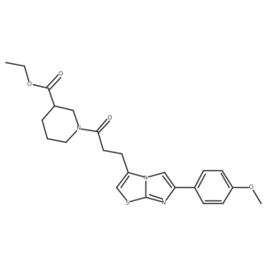 Ethyl 1-(3-(6-(4-methoxyphenyl)imidazo[2,1-b]thiazol-3-yl)propanoyl)piperidine-3-carboxylate Structure