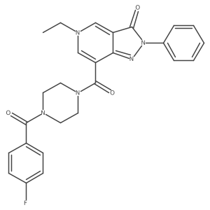5-ethyl-7-(4-(4-fluorobenzoyl)piperazine-1-carbonyl)-2-phenyl-2H-pyrazolo[4,3-c]pyridin-3(5H)-one结构式