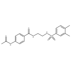 4-acetamido-N-(2-(3,4-dimethylphenylsulfonamido)ethyl)benzamide结构式