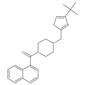 CC(C)(C)c1csc(CN2CCN(C(=O)c3cccc4ccccc34)CC2)n1结构式