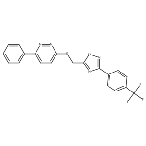 3-Phenyl-6-[({3-[4-(trifluoromethyl)phenyl]-1,2,4-oxadiazol-5-yl}methyl)thio]pyridazine结构式