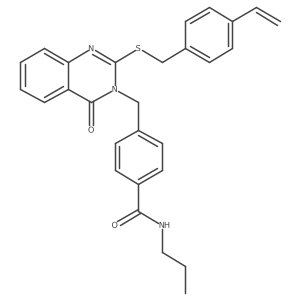 4-((4-oxo-2-((4-vinylbenzyl)thio)quinazolin-3(4H)-yl)methyl)-N-propylbenzamide Structure