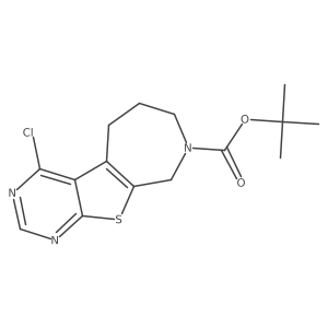 tert-Butyl 4-chloro-5,6,7,9-tetrahydro-8H-pyrimido[5',4':4,5]thieno[2,3-c]azepine-8-carboxylate结构式