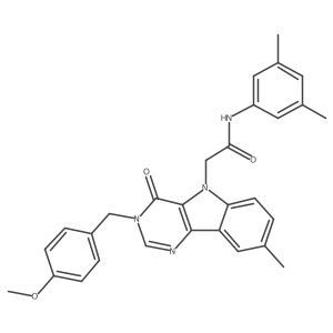 N-(3,5-dimethylphenyl)-2-(3-(4-methoxybenzyl)-8-methyl-4-oxo-3H-pyrimido[5,4-b]indol-5(4H)-yl)acetamide结构式
