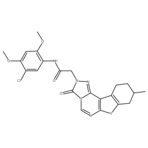 N-(5-chloro-2,4-dimethoxyphenyl)-2-{13-methyl-5-oxo-10-thia-3,4,6,8-tetraazatetracyclo[7.7.0.0^{2,6}.0^{11,16}]hexadeca-1(9),2,7,11(16)-tetraen-4-yl}acetamide Structure