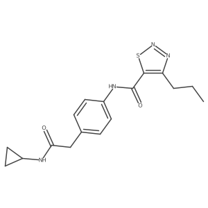 N-{4-[(cyclopropylcarbamoyl)methyl]phenyl}-4-propyl-1,2,3-thiadiazole-5-carboxamide结构式