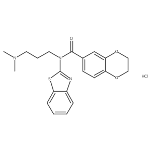 N-(benzo[d]thiazol-2-yl)-N-(3-(dimethylamino)propyl)-2,3-dihydrobenzo[b][1,4]dioxine-6-carboxamide hydrochloride Structure