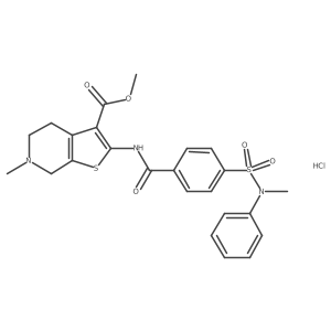methyl 6-methyl-2-(4-(N-methyl-N-phenylsulfamoyl)benzamido)-4,5,6,7-tetrahydrothieno[2,3-c]pyridine-3-carboxylate hydrochloride结构式